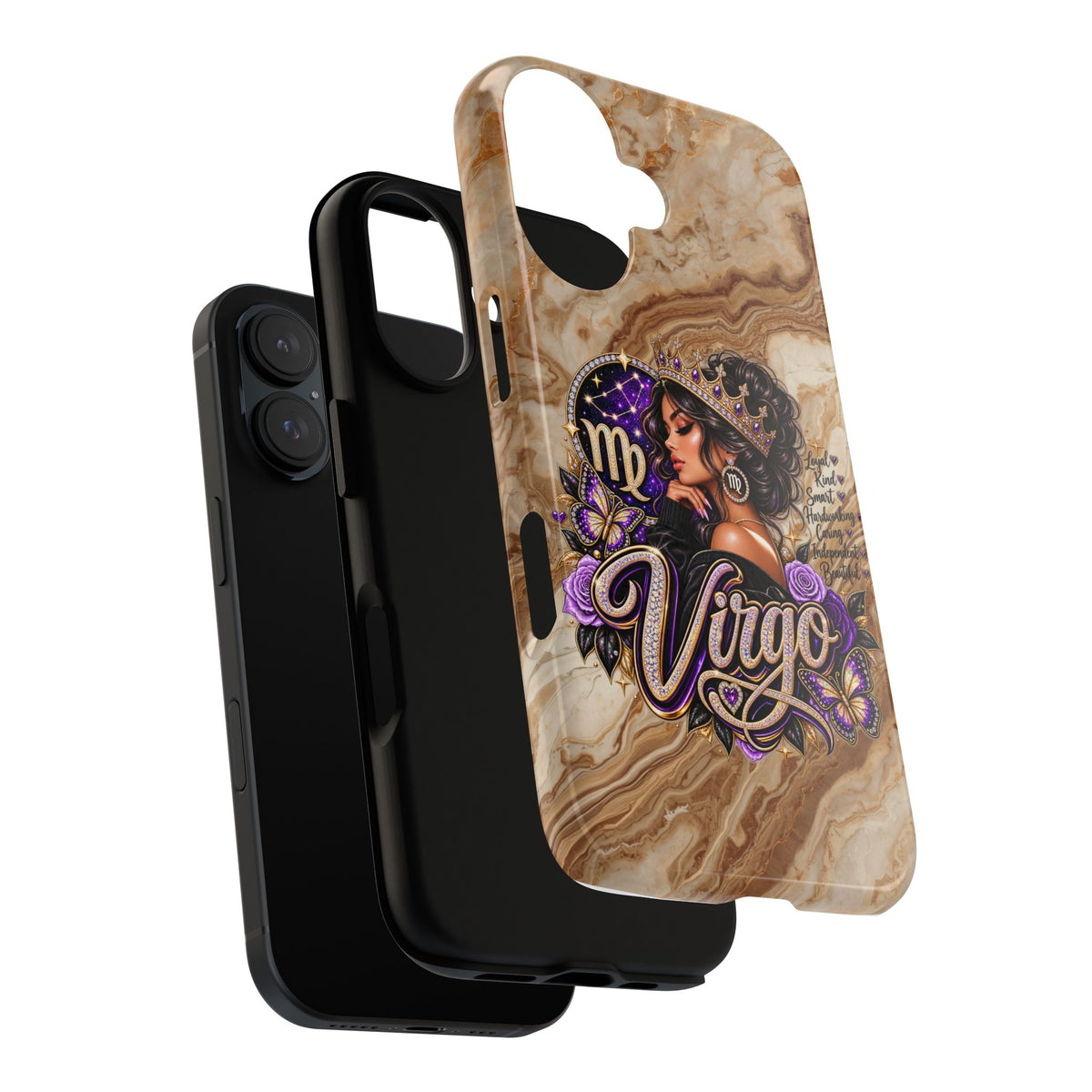 Virgo Zodiac Phone Case — Elegant Marble Astrological Design