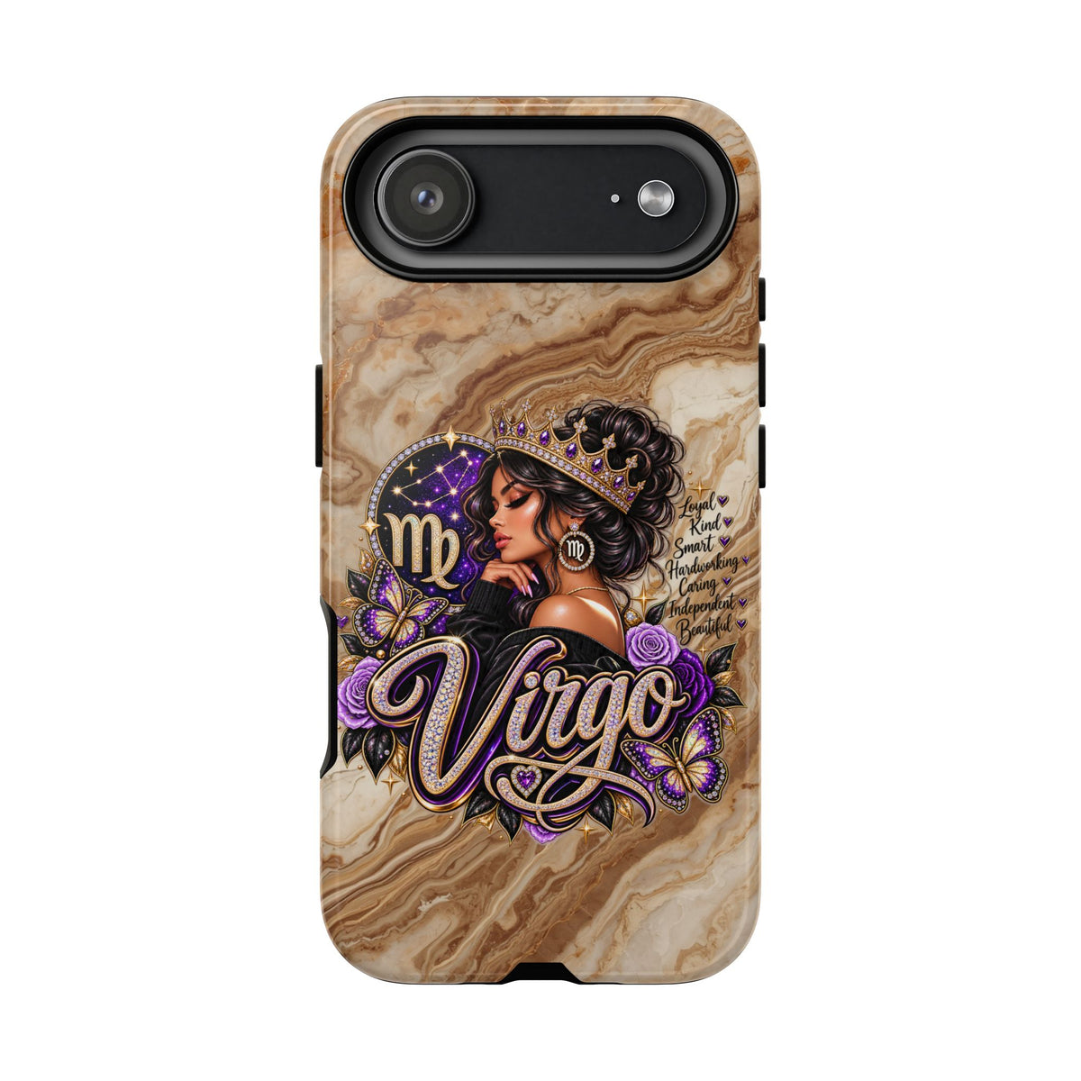 Virgo Zodiac Phone Case — Elegant Marble Astrological Design