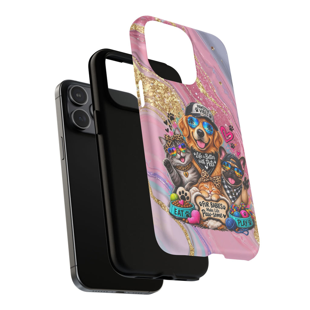 Tough Magnetic Case — Colorful ‘Life Is Better With Pets’ Dog & Cat Phone Cover
