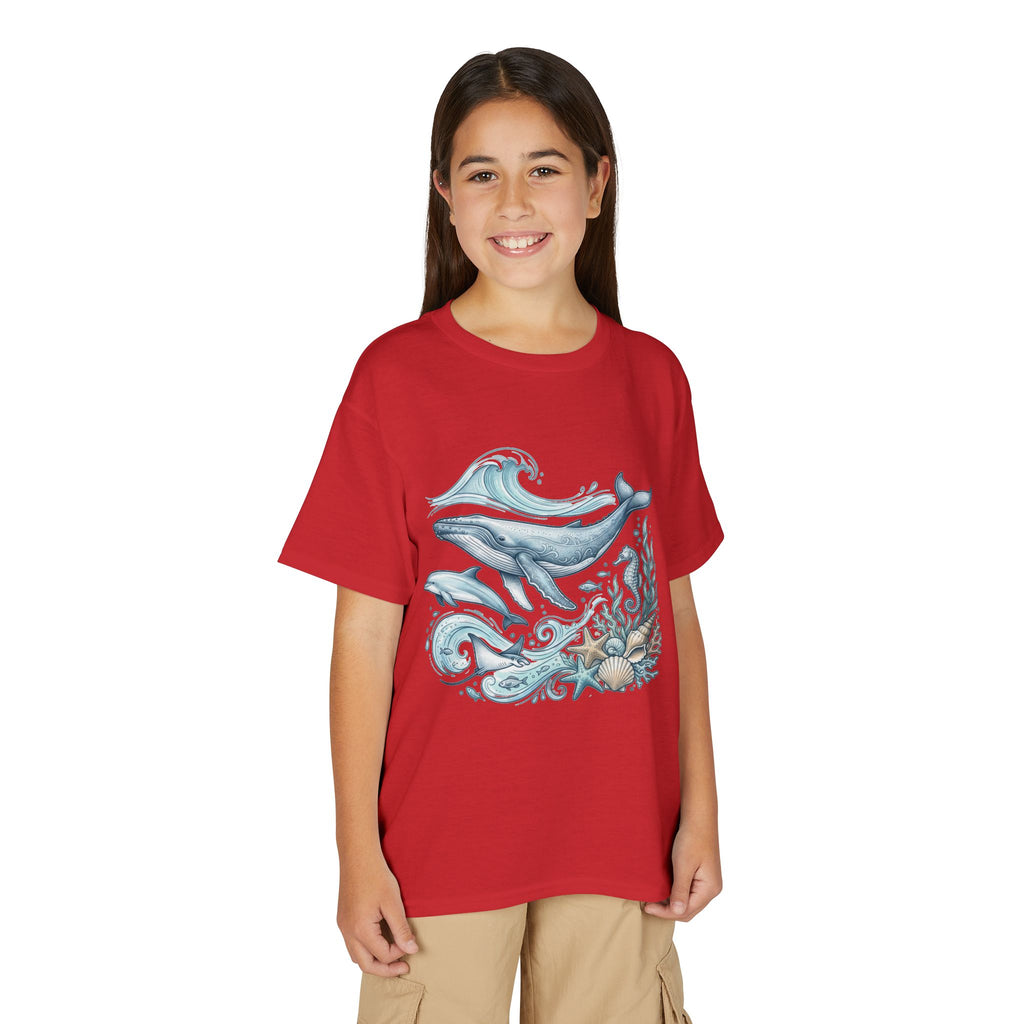 Kids' Ocean Whale Tees – Watercolor Whale & Sea Life Youth T‑Shirt