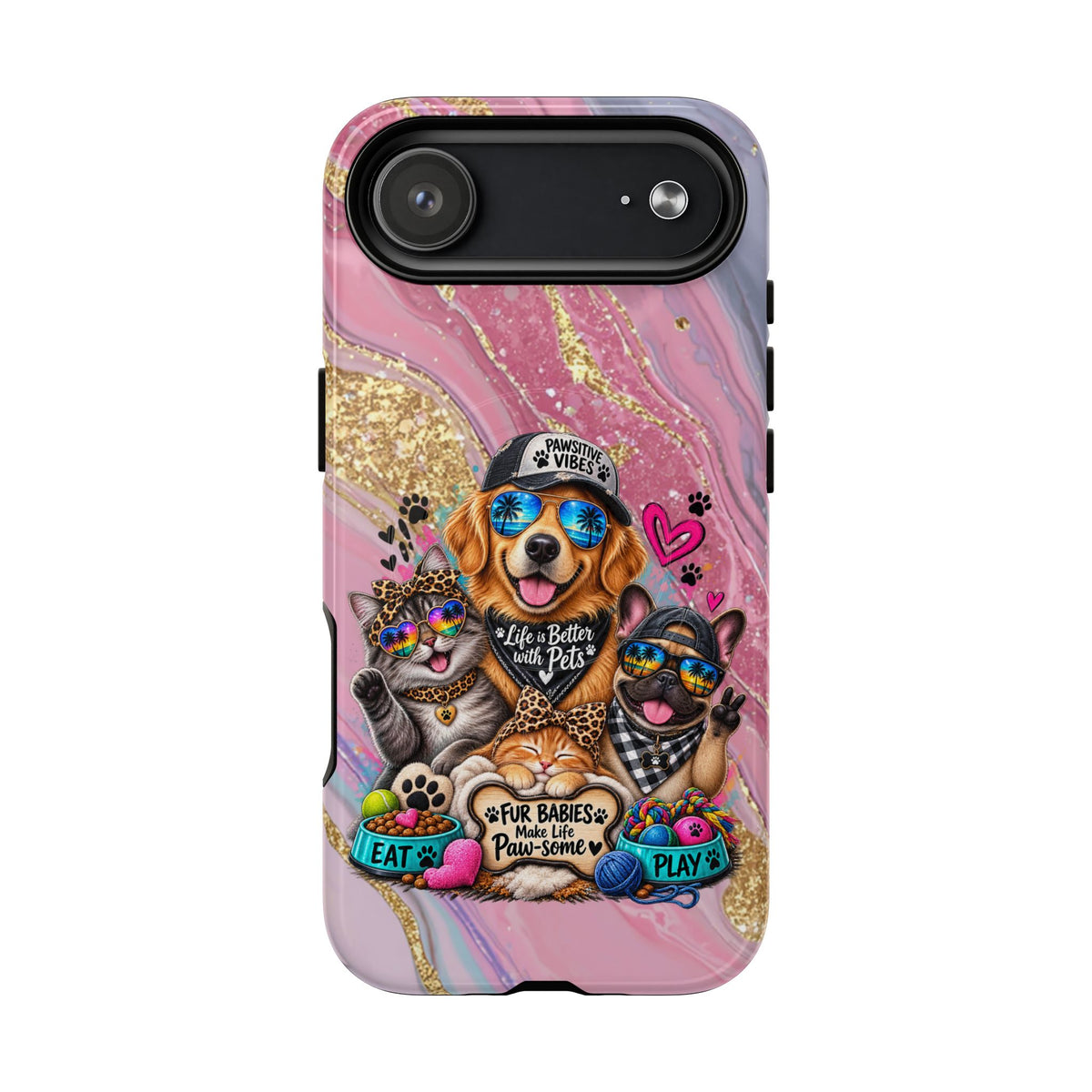 Tough Magnetic Case — Colorful ‘Life Is Better With Pets’ Dog & Cat Phone Cover