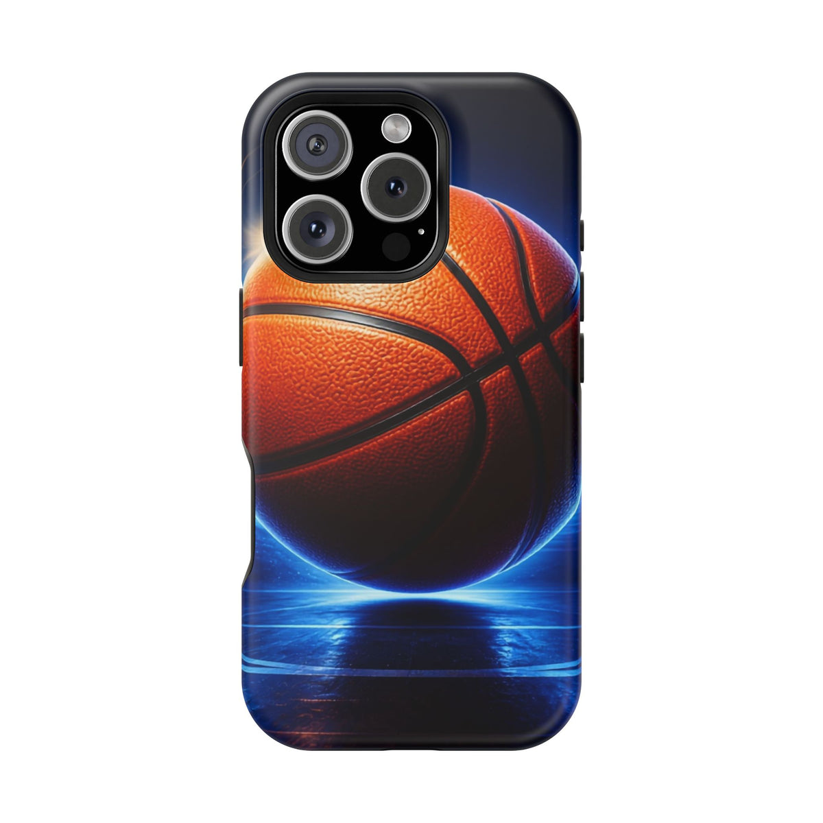 Basketball Magnetic Impact-Resistant Phone Case — Neon Court Design
