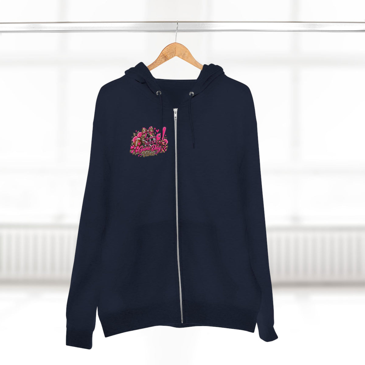 Game Day Pink Football Zip Hoodie