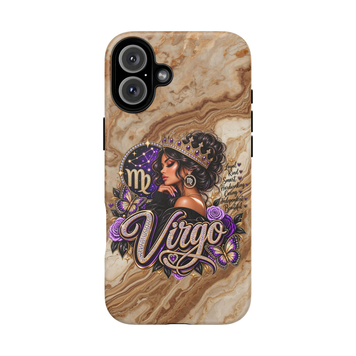 Virgo Zodiac Phone Case — Elegant Marble Astrological Design