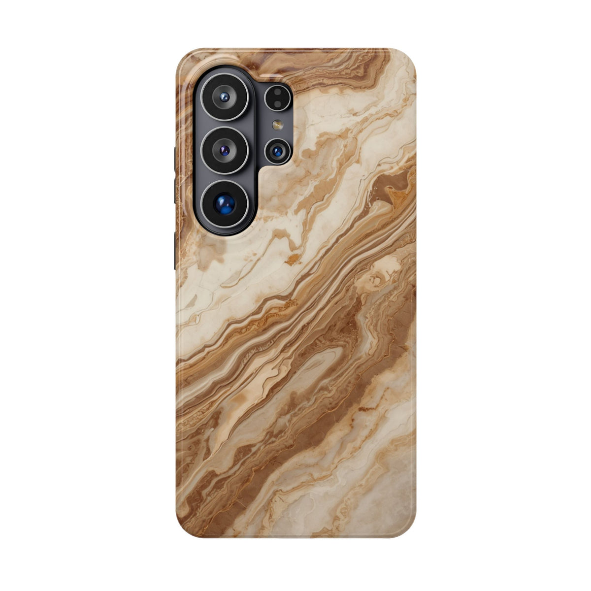 Magnetic Impact-Resistant Phone Case — Brown Marble Protective Cover
