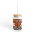 Basketball Mom 16oz Sipper Glass – Leopard Print Sports Tumbler with Straw
