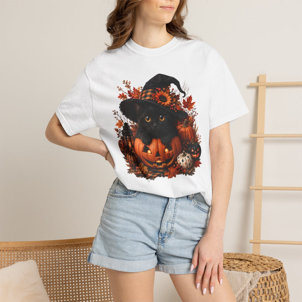 Halloween Black Cat Pumpkin T-Shirt
