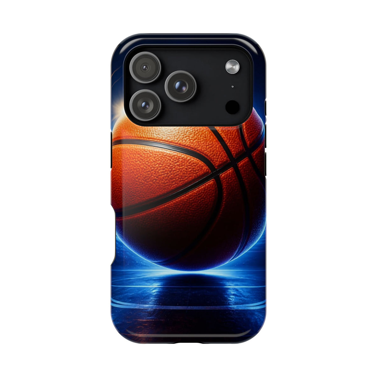 Basketball Magnetic Impact-Resistant Phone Case — Neon Court Design