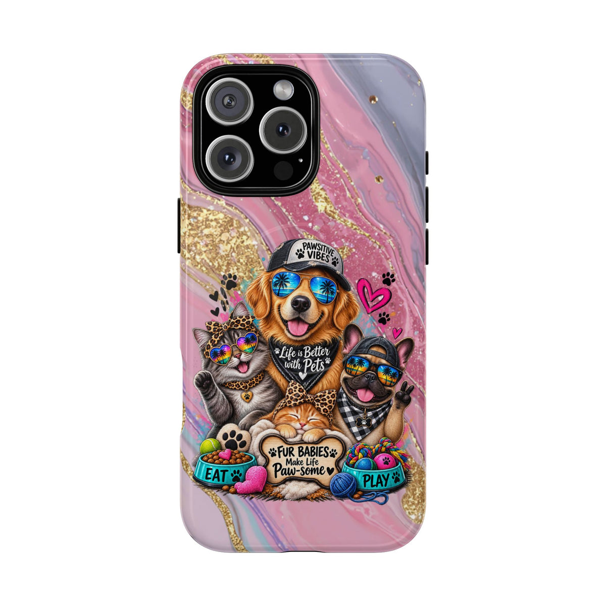 Tough Magnetic Case — Colorful ‘Life Is Better With Pets’ Dog & Cat Phone Cover