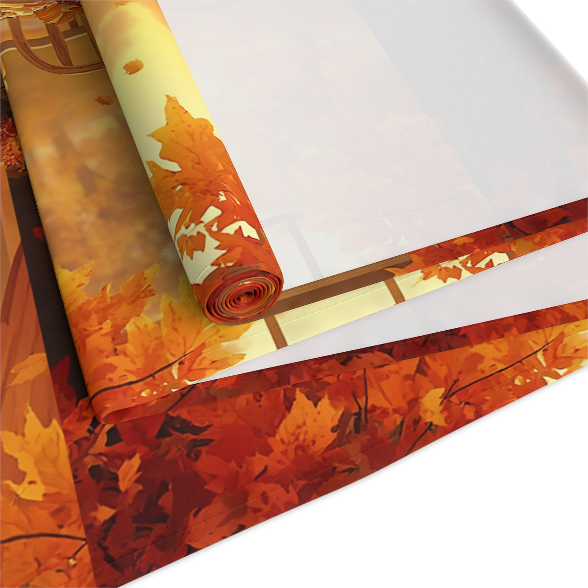 Autumn Pumpkin Farm Table Runner — Fall Harvest Thanksgiving Decor