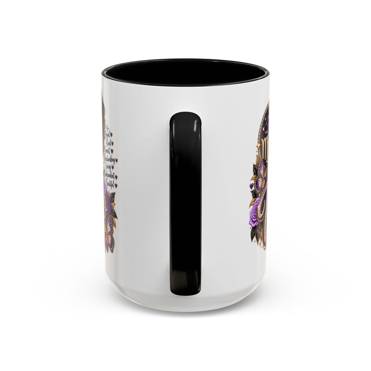 Virgo Zodiac Accent Coffee Mug — Purple Crowned Virgo Astrology Gift (11/15oz)