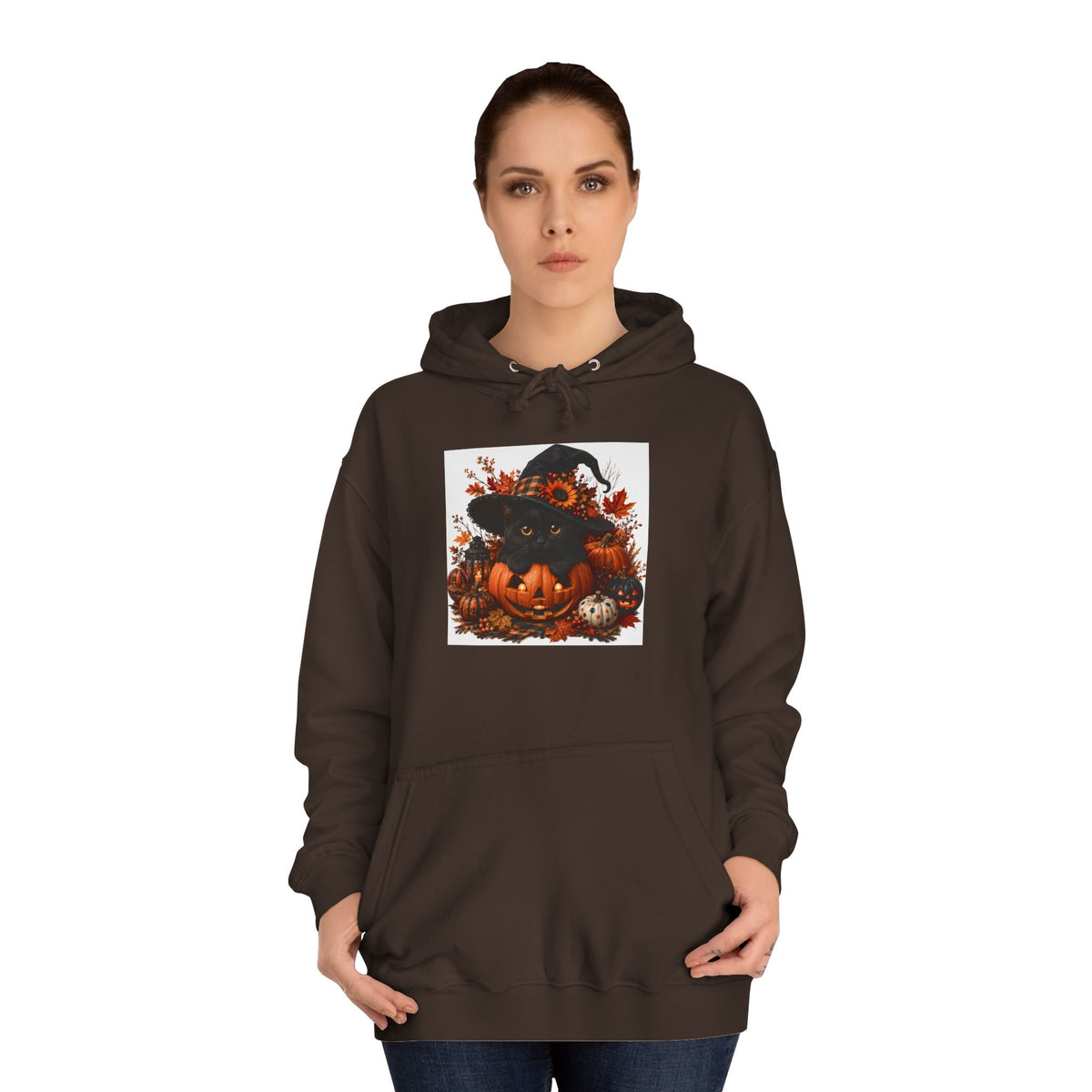Halloween Pumpkin Witch Hoodie — Cute Spooky Fall College Sweatshirt