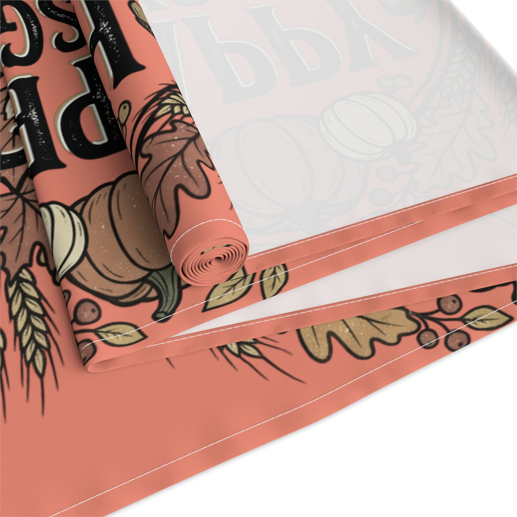 Thanksgiving Table Runner - 'Happy Thanksgiving' Fall Harvest Pumpkin Design