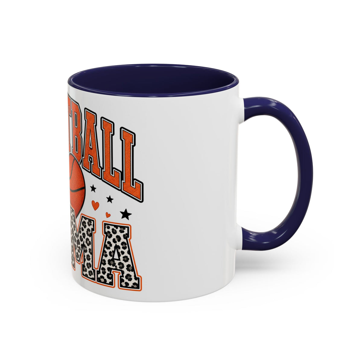Basketball Mama Accent Coffee Mug – Leopard Print Hoop Mom Gift (11/15oz)