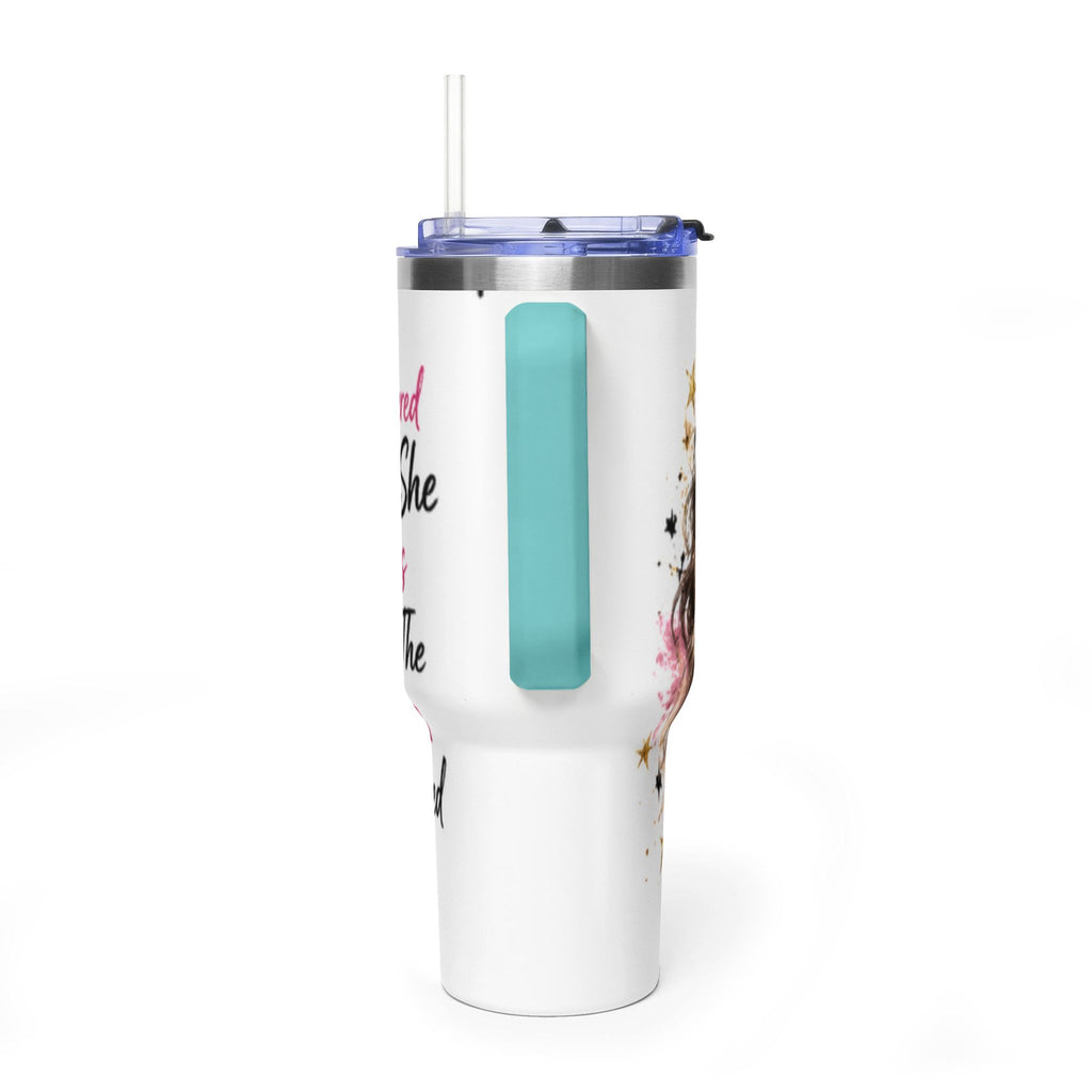 40oz Vacuum Tumbler - Glam Queen Crowned Girl Design (She Remembered Who She Was)