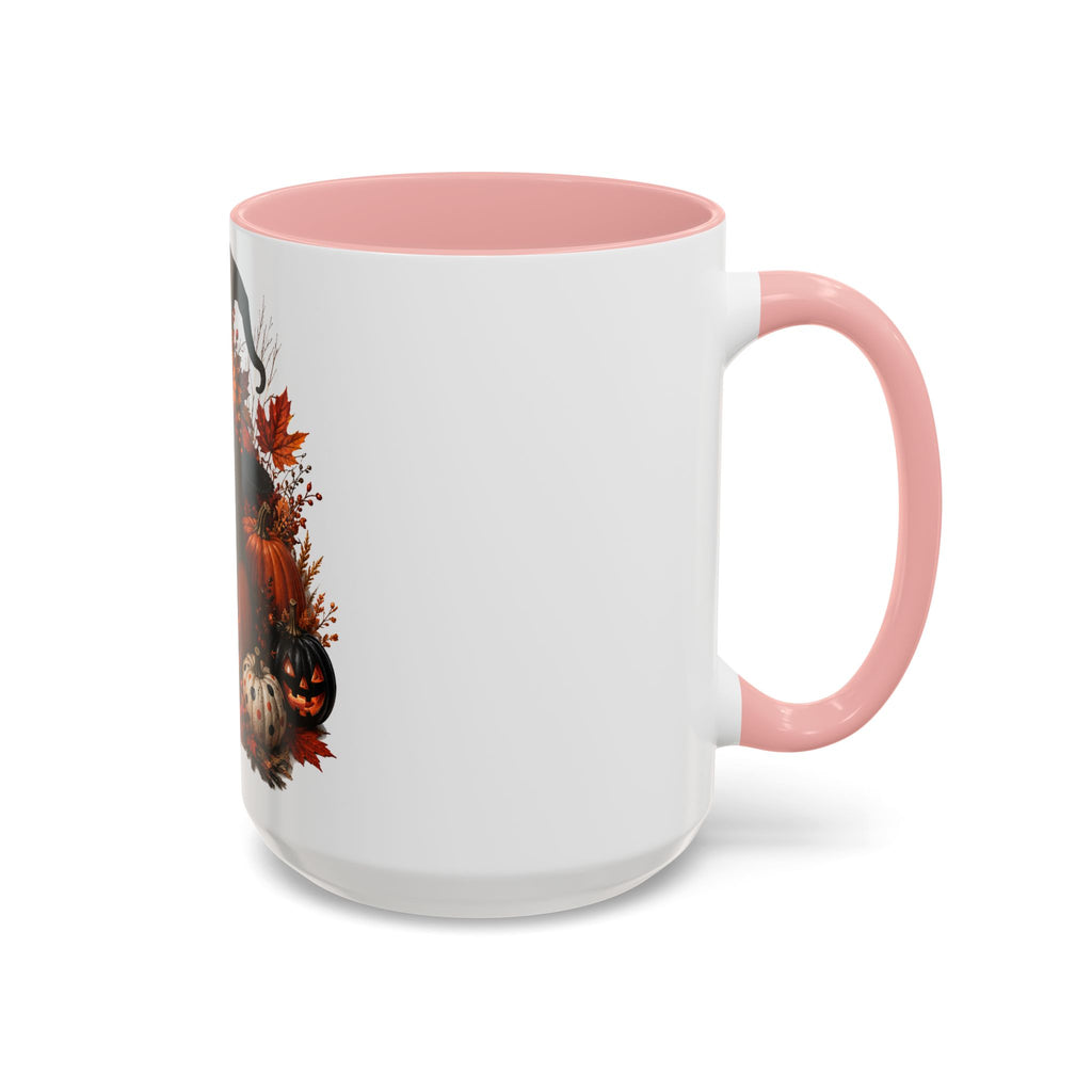 Halloween Black Cat Pumpkin Coffee Mug – Autumn Witch Hat Accent Mug (11/15oz)