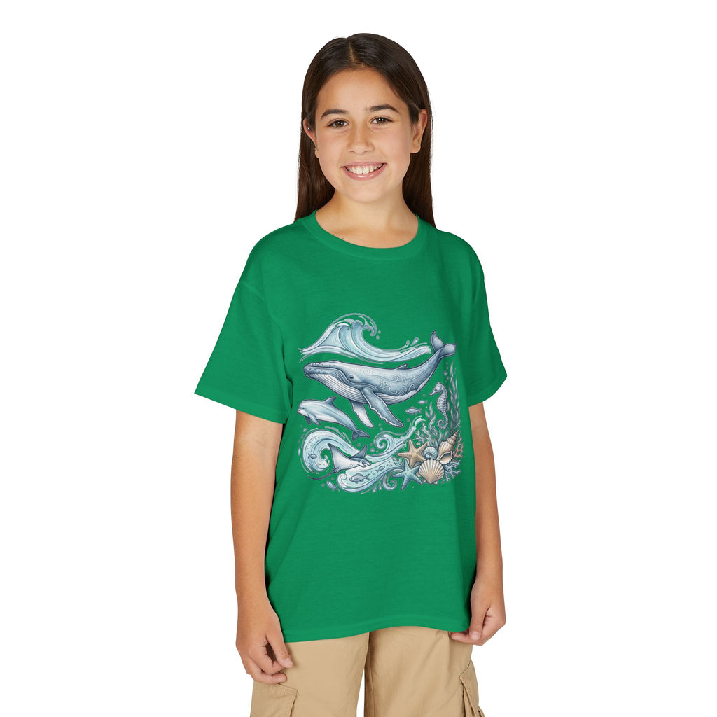 Kids' Ocean Whale Tees – Watercolor Whale & Sea Life Youth T‑Shirt