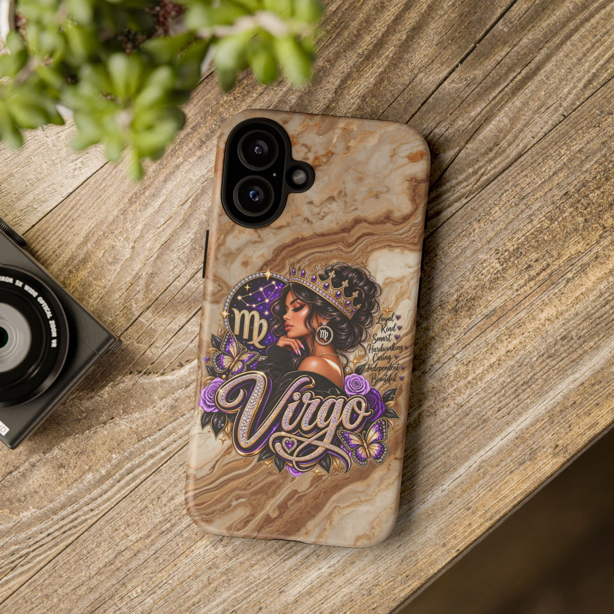 Virgo Zodiac Phone Case — Elegant Marble Astrological Design