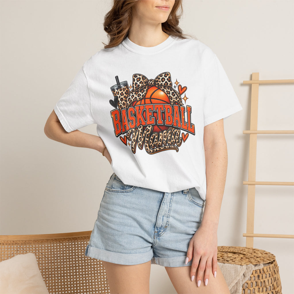 Basketball Mama T-Shirt — Leopard Print Hoop Mom Tee