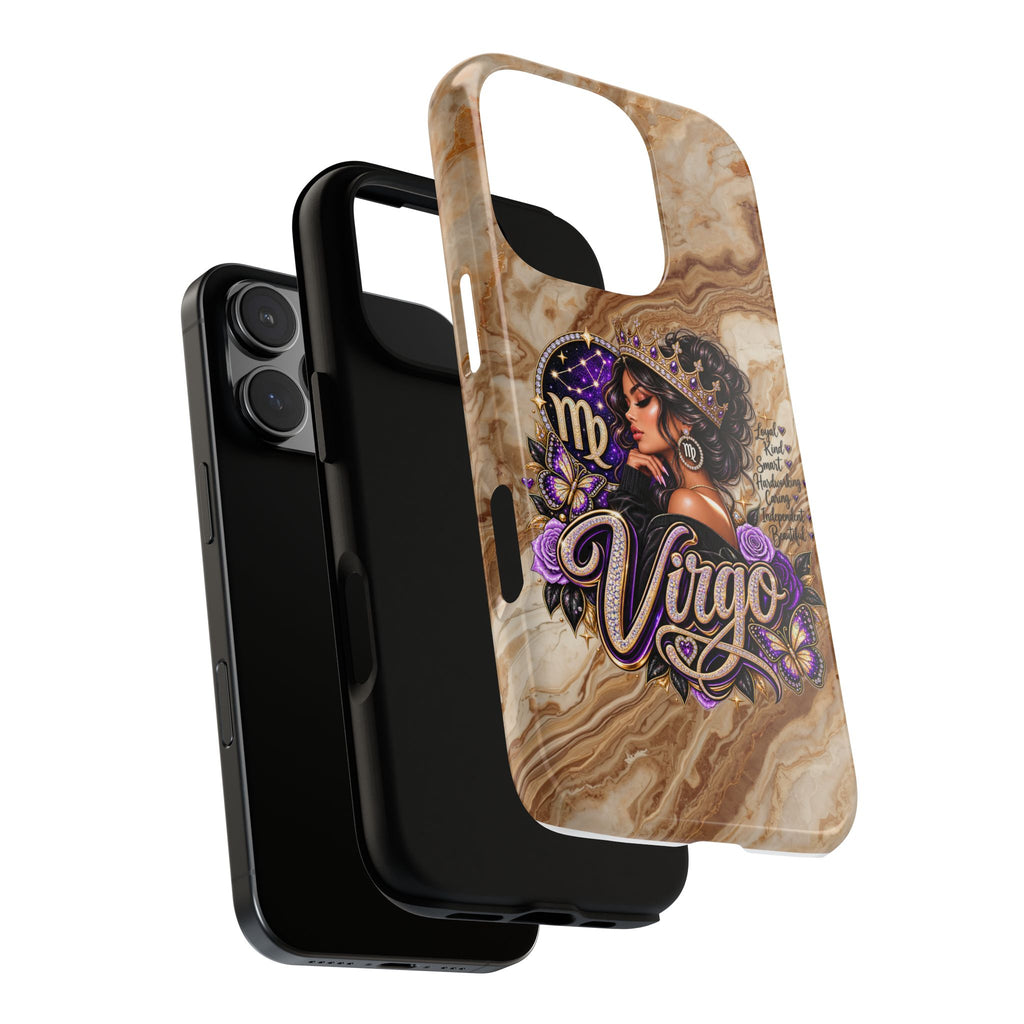 Virgo Zodiac Phone Case — Elegant Marble Astrological Design