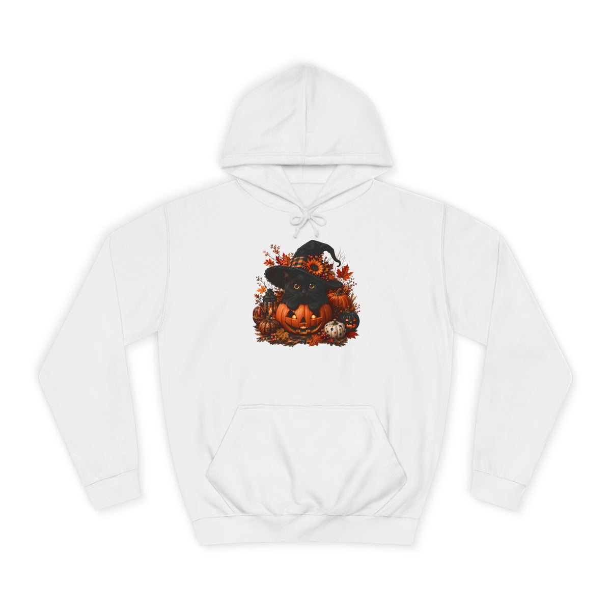 Halloween Pumpkin Witch Hoodie — Cute Spooky Fall College Sweatshirt