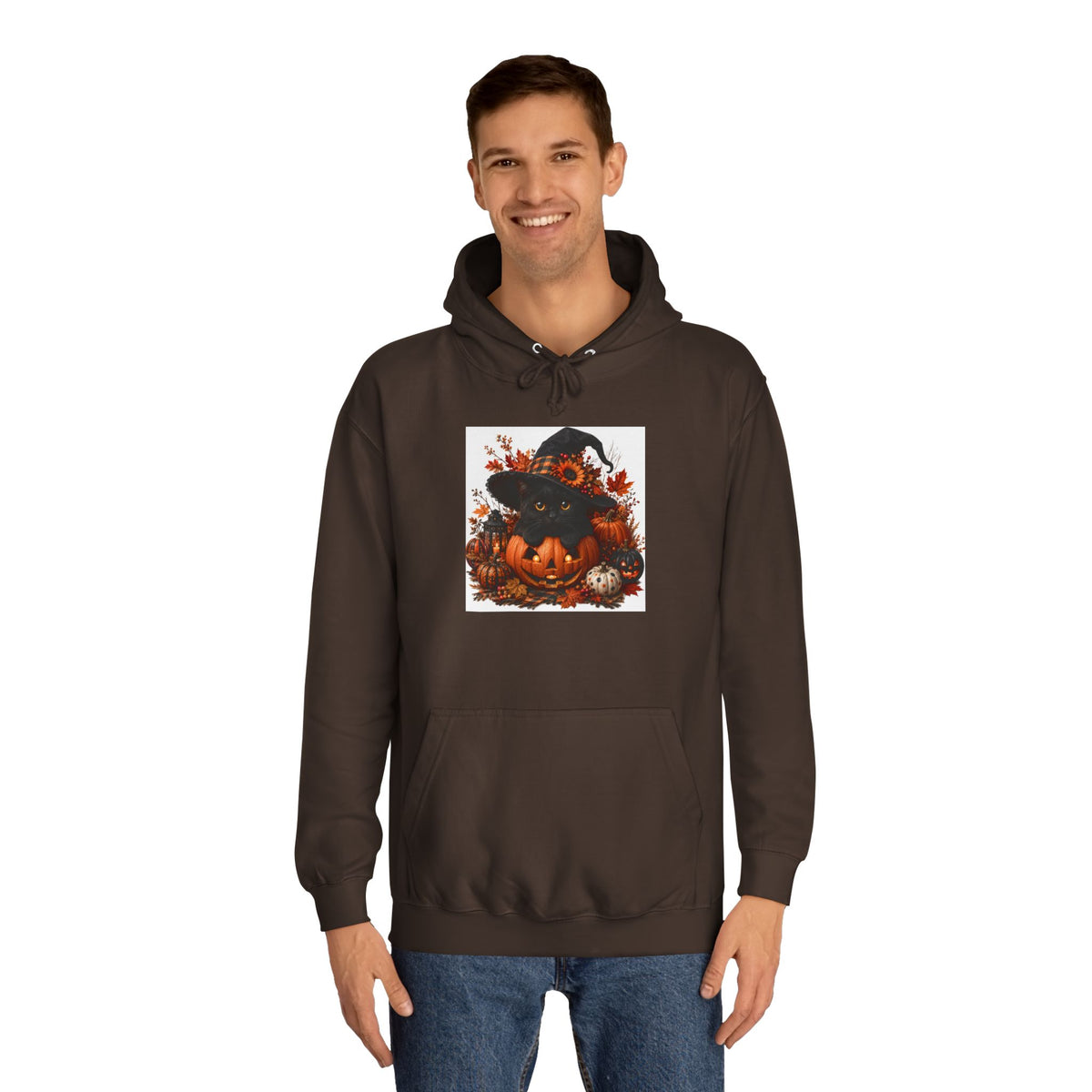 Halloween Pumpkin Witch Hoodie — Cute Spooky Fall College Sweatshirt