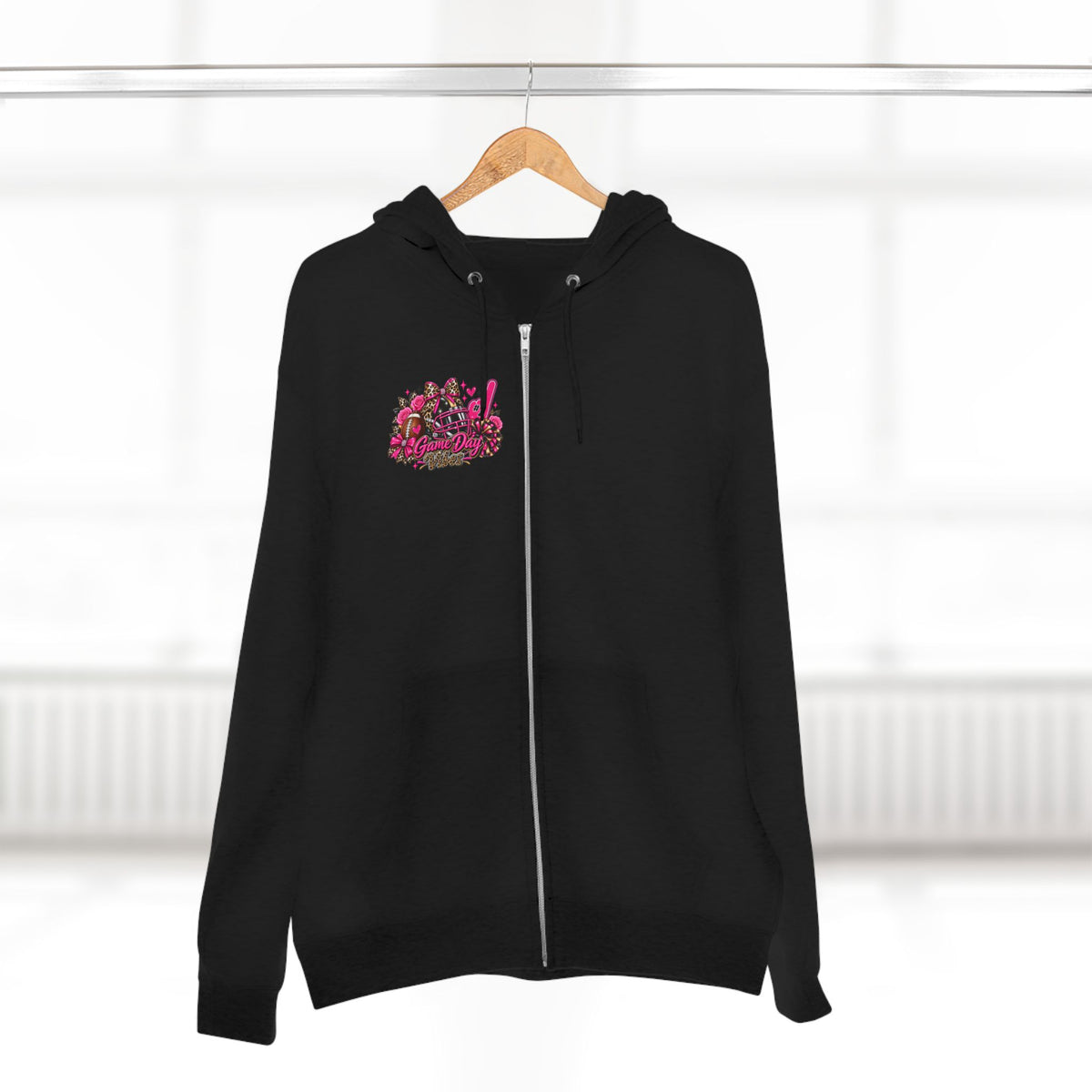 Game Day Pink Football Zip Hoodie