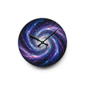 Galaxy Swirl Acrylic Wall Clock — Cosmic Space Spiral Home Decor