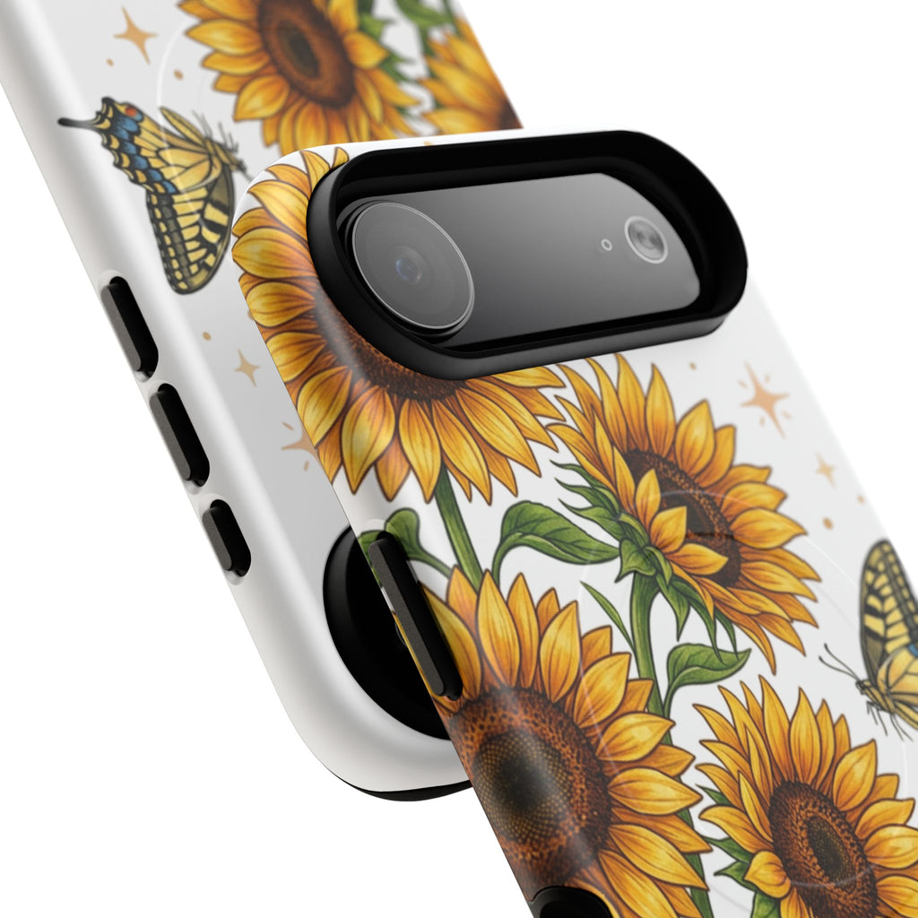 Sunflower & Butterflies Tough Magnetic Phone Case