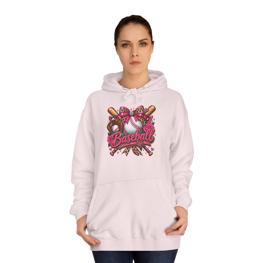 Baseball Heart Graphic Hoodie – Pink Softball/Baseball Team Pullover