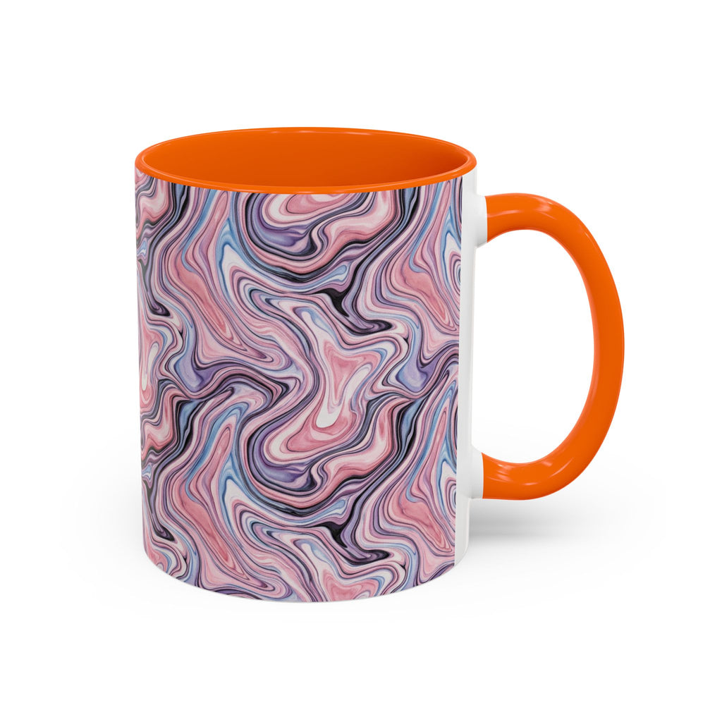 Pink Marble Swirl Accent Coffee Mug – 11/15oz