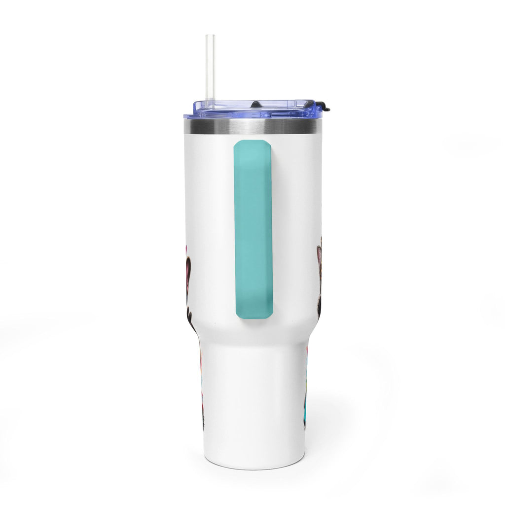 40oz Vacuum Tumbler — "Life is Better with Pets" Colorful Dog & Cat Travel Mug