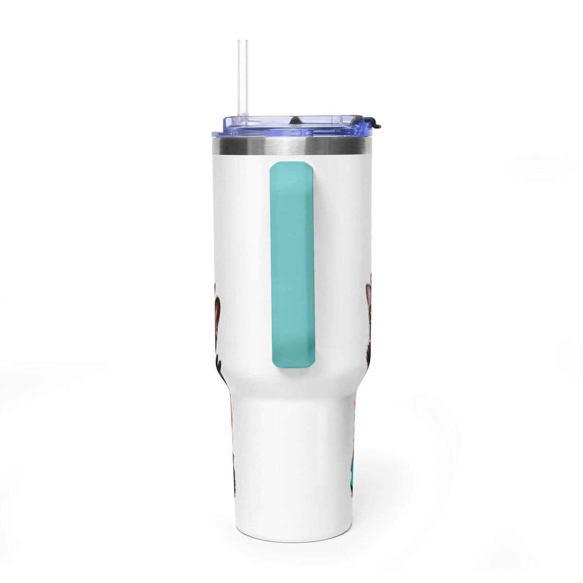 40oz Vacuum Tumbler — "Life is Better with Pets" Colorful Dog & Cat Travel Mug