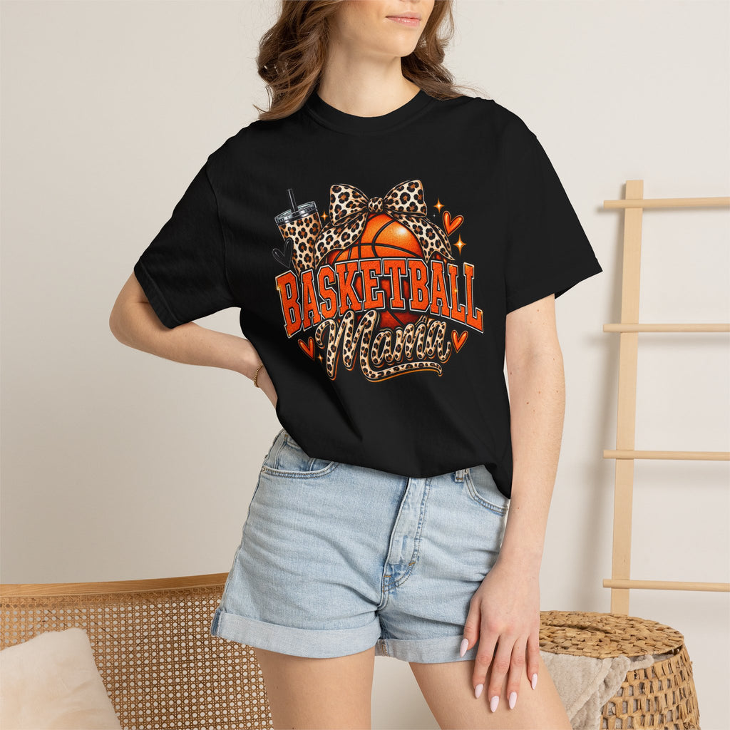 Basketball Mama T-Shirt — Leopard Print Hoop Mom Tee