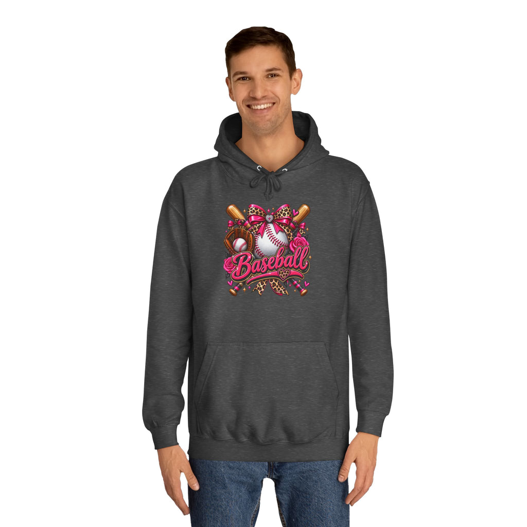 Baseball Heart Graphic Hoodie – Pink Softball/Baseball Team Pullover