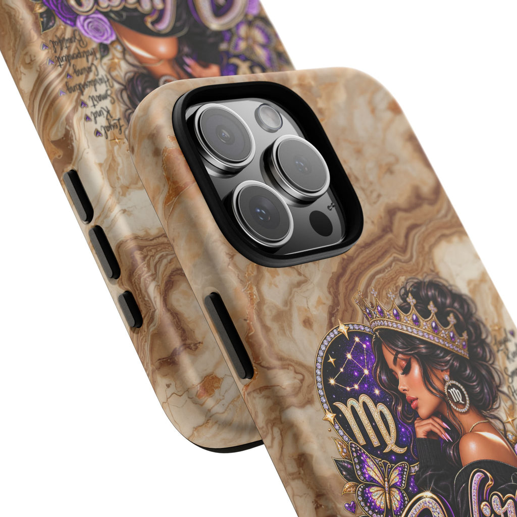 Virgo Zodiac Phone Case — Elegant Marble Astrological Design