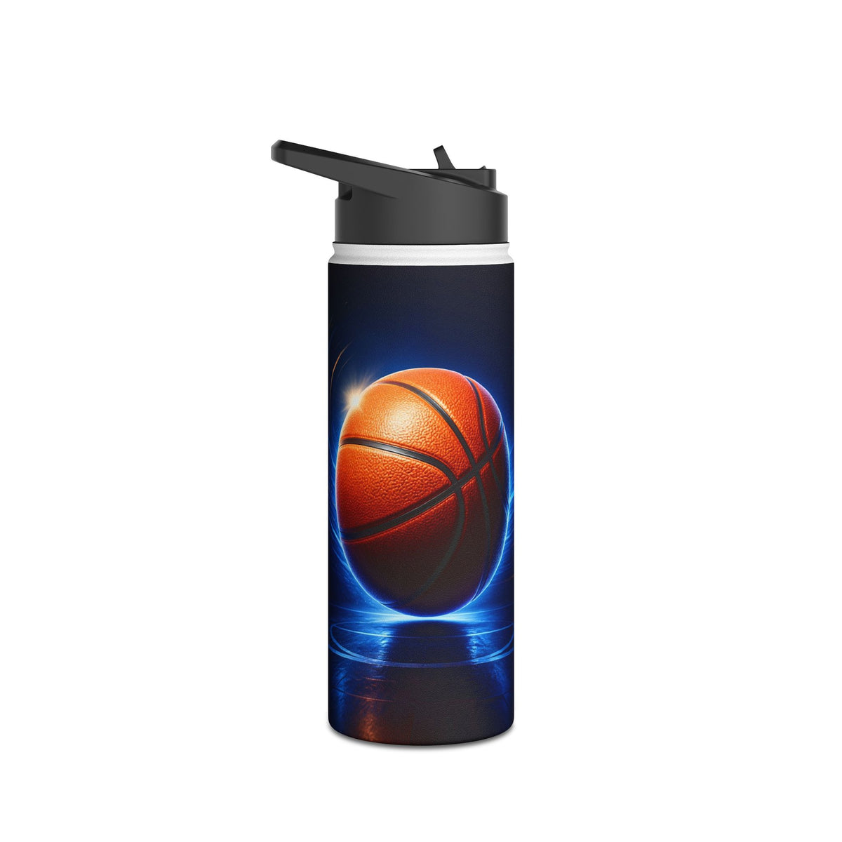 Basketball Stainless Steel Water Bottle — Electric Court Design