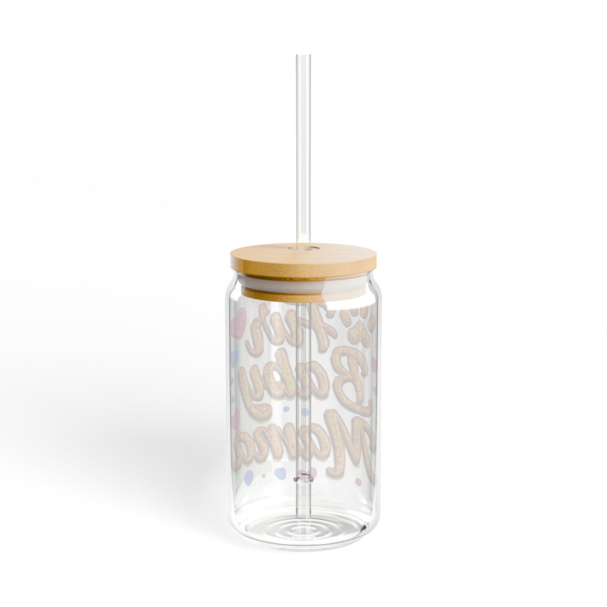 Fur Baby Mama 16oz Sipper Glass – Cute Pawprint Pet Mom Drink Jar