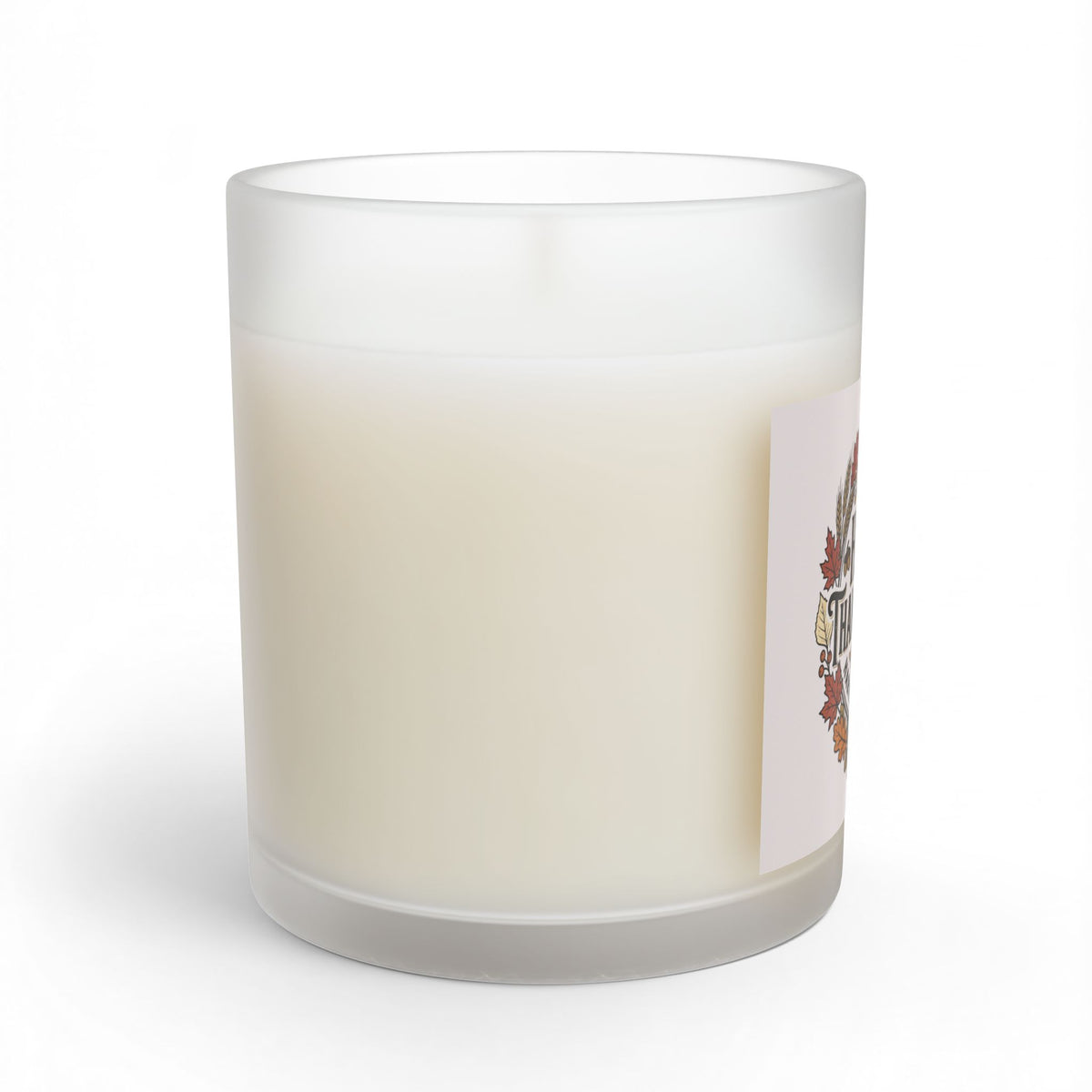 Thanksgiving Glass Candle — "Happy Thanksgiving" Harvest Blessings 11oz