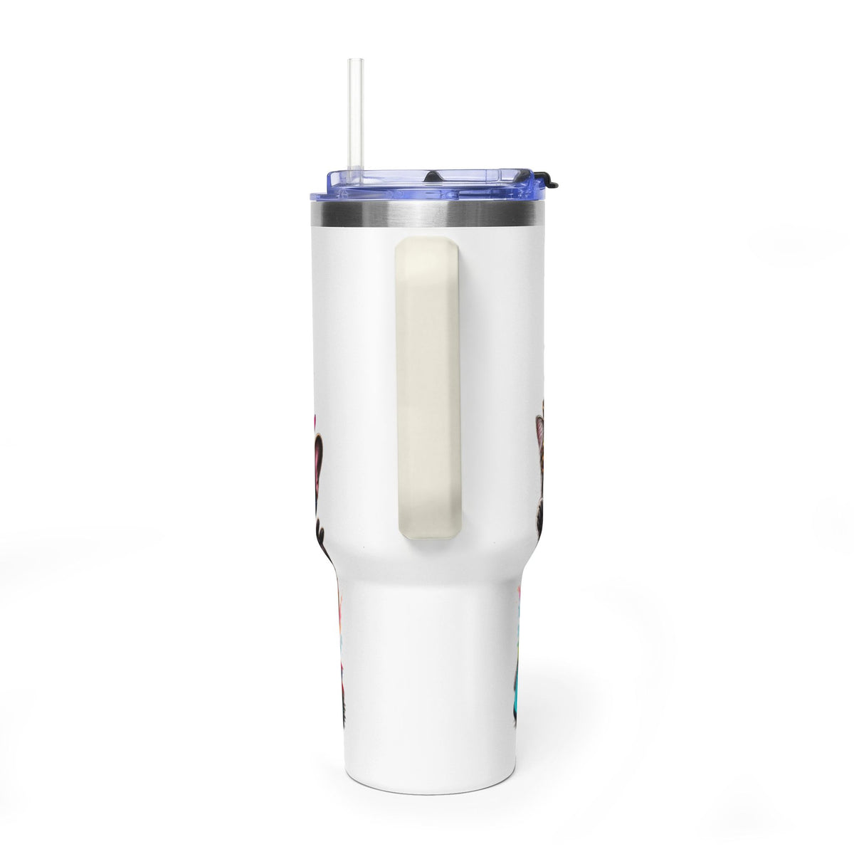 40oz Vacuum Tumbler — "Life is Better with Pets" Colorful Dog & Cat Travel Mug