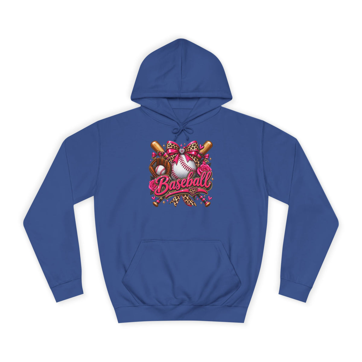 Baseball Heart Graphic Hoodie – Pink Softball/Baseball Team Pullover