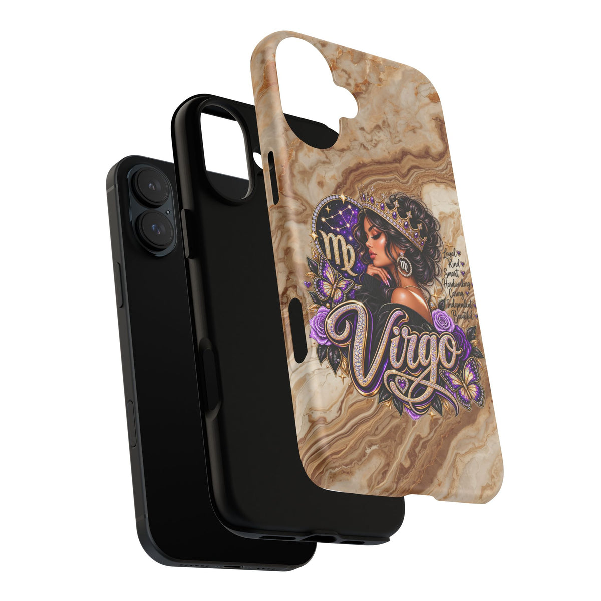 Virgo Zodiac Phone Case — Elegant Marble Astrological Design