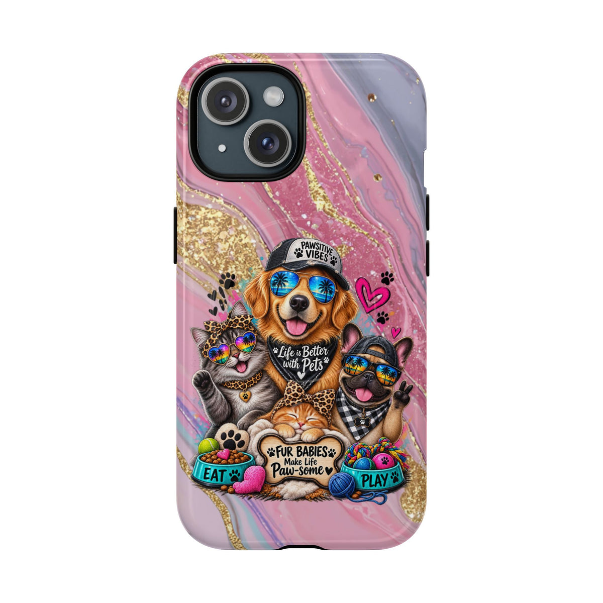 Tough Magnetic Case — Colorful ‘Life Is Better With Pets’ Dog & Cat Phone Cover