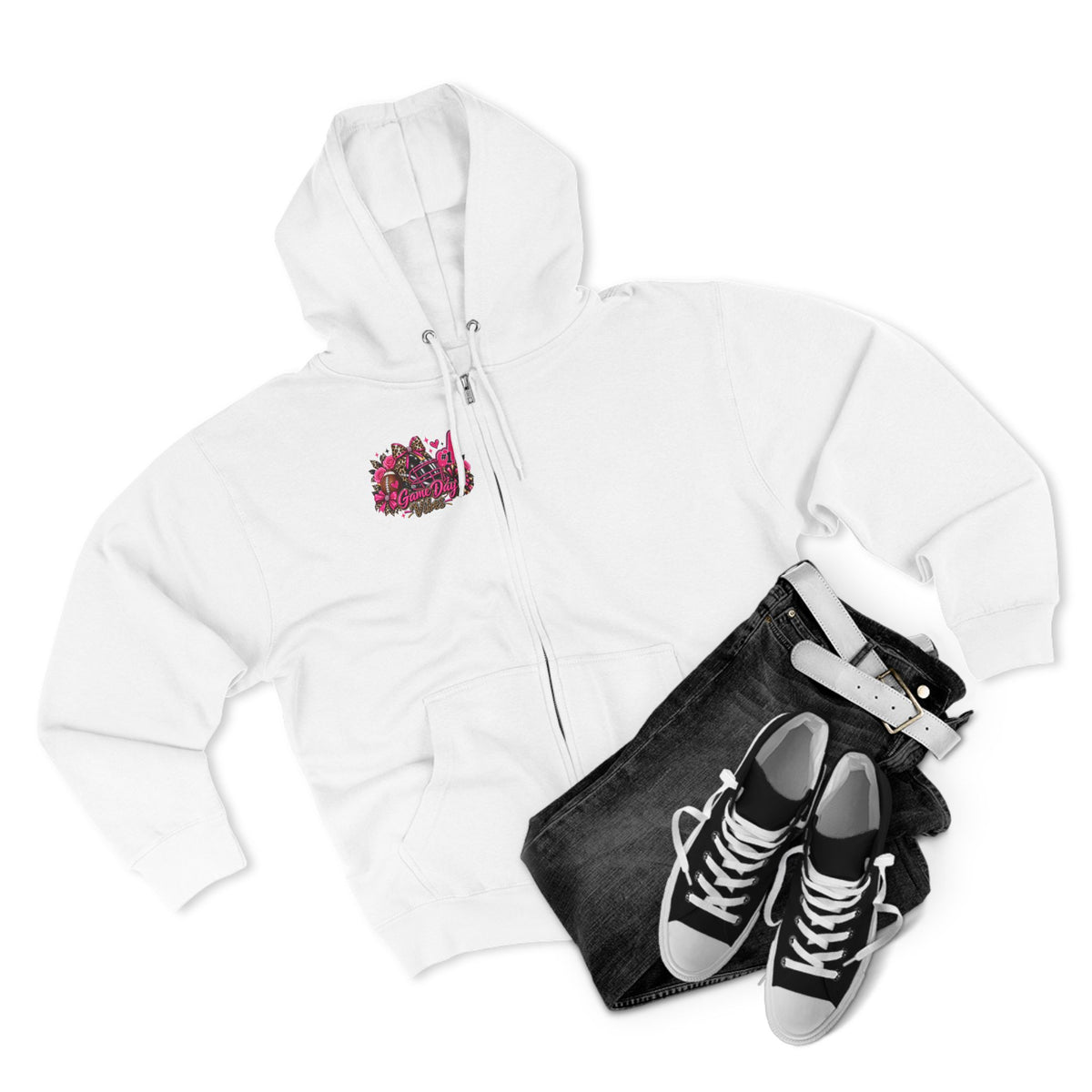 Game Day Pink Football Zip Hoodie