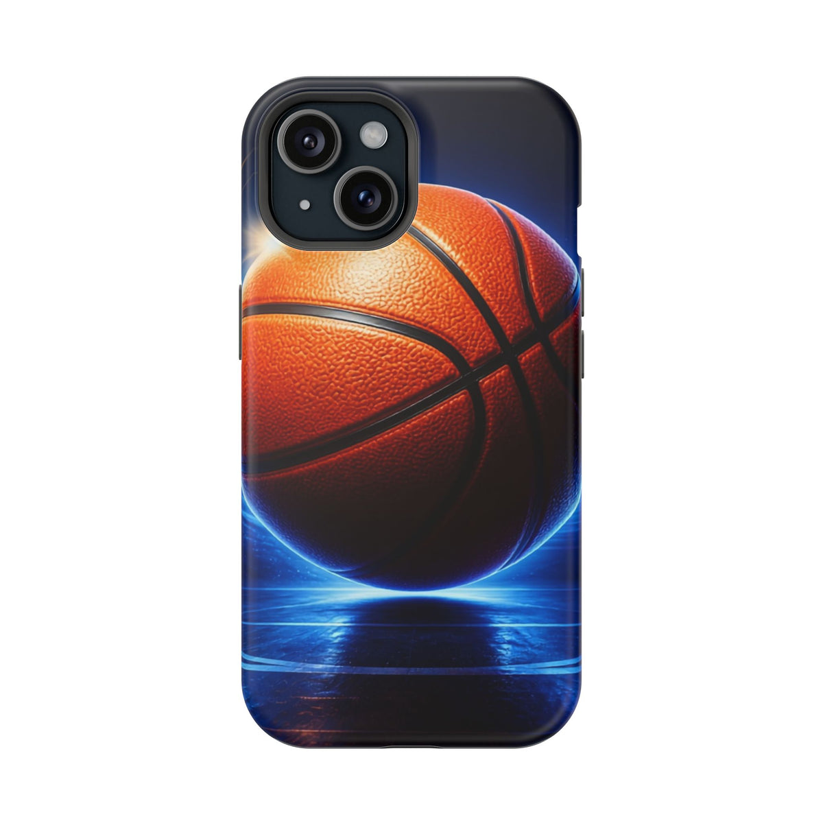 Basketball Magnetic Impact-Resistant Phone Case — Neon Court Design