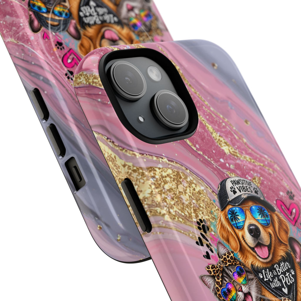 Tough Magnetic Case — Colorful ‘Life Is Better With Pets’ Dog & Cat Phone Cover