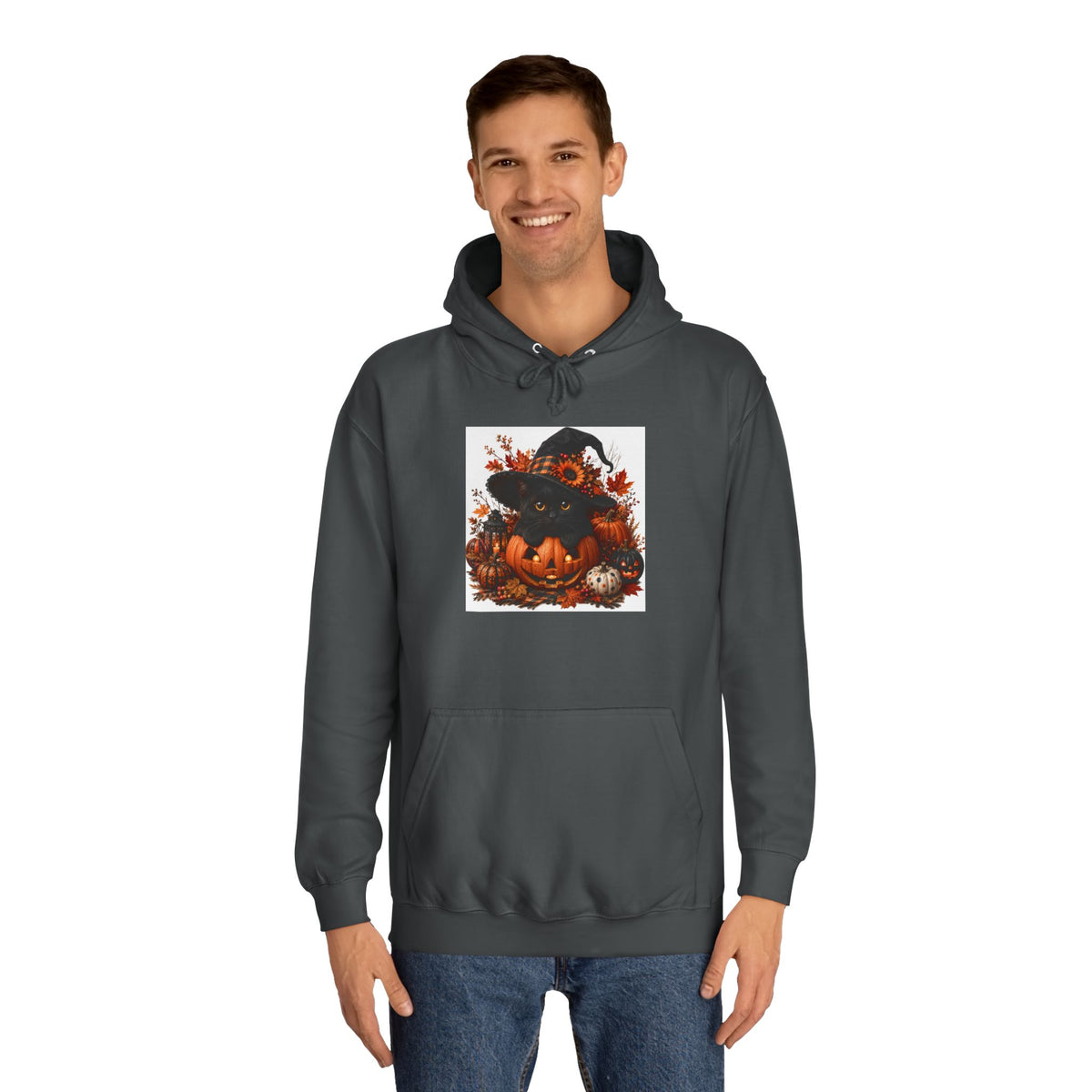 Halloween Pumpkin Witch Hoodie — Cute Spooky Fall College Sweatshirt