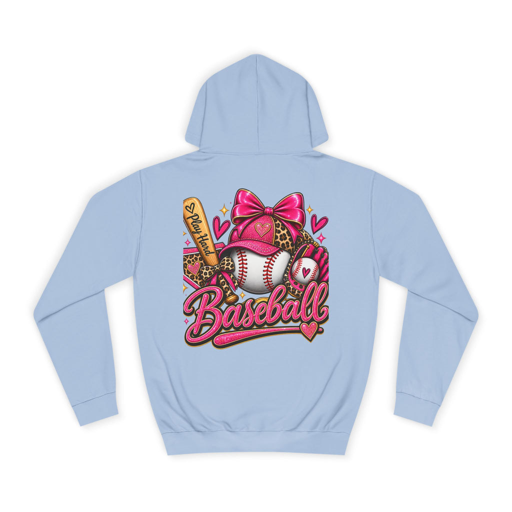Baseball Hoodie – Cute Pink Bow Softball Fan Pullover