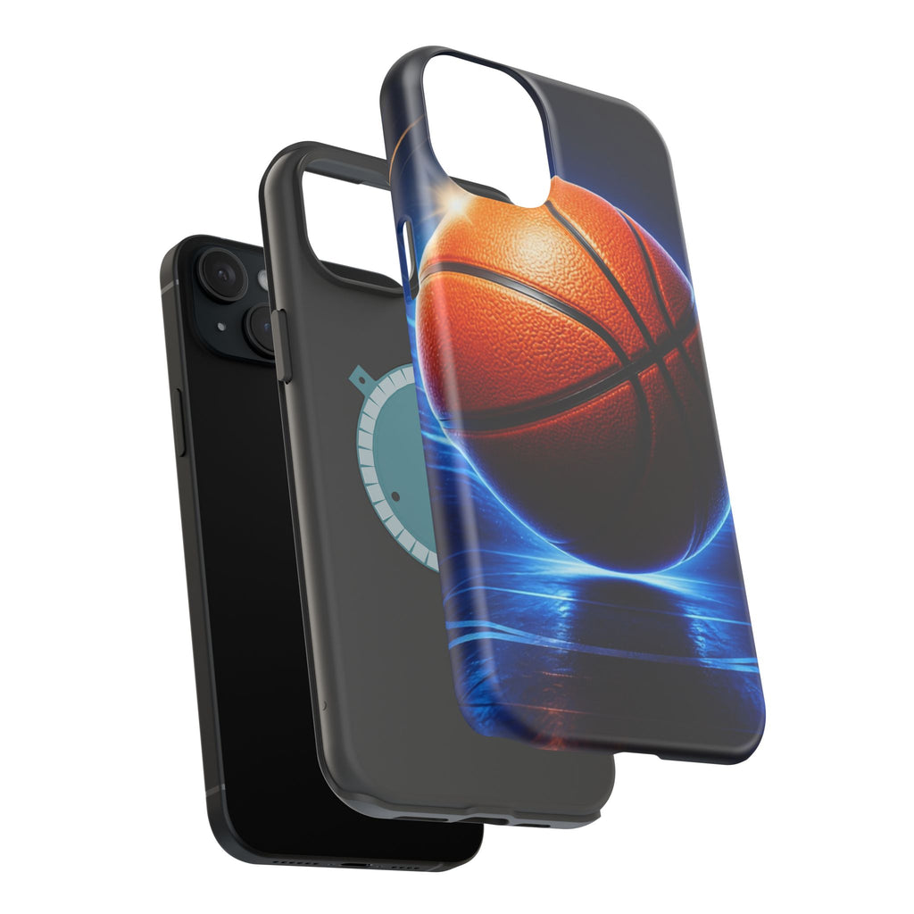 Basketball Magnetic Impact-Resistant Phone Case — Neon Court Design