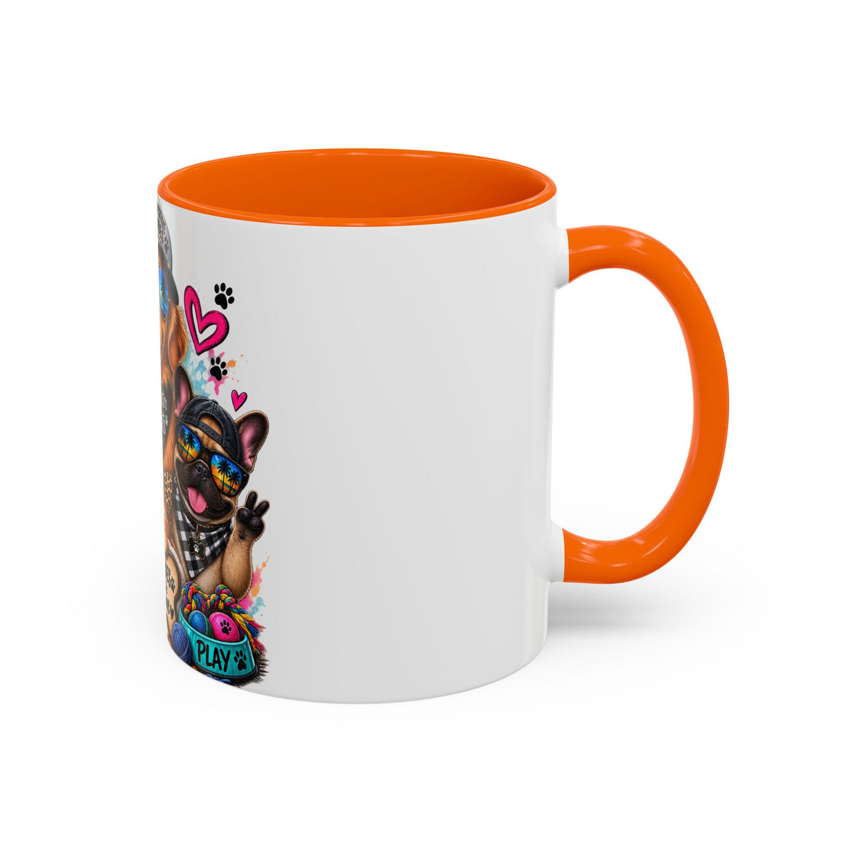 Coffee Mug — "Life is Better with Pets" Colorful Dog & Cat Paw-some Design (11/15 oz)